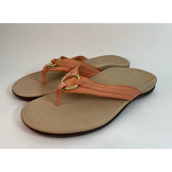 Vionic Coral and Gold Women's Sandals - Picture 3 of 9
